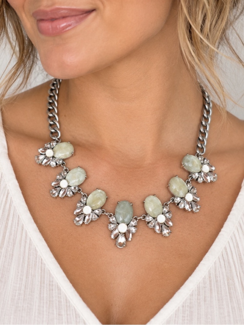 Lane Bryant silver rhinestone necklace